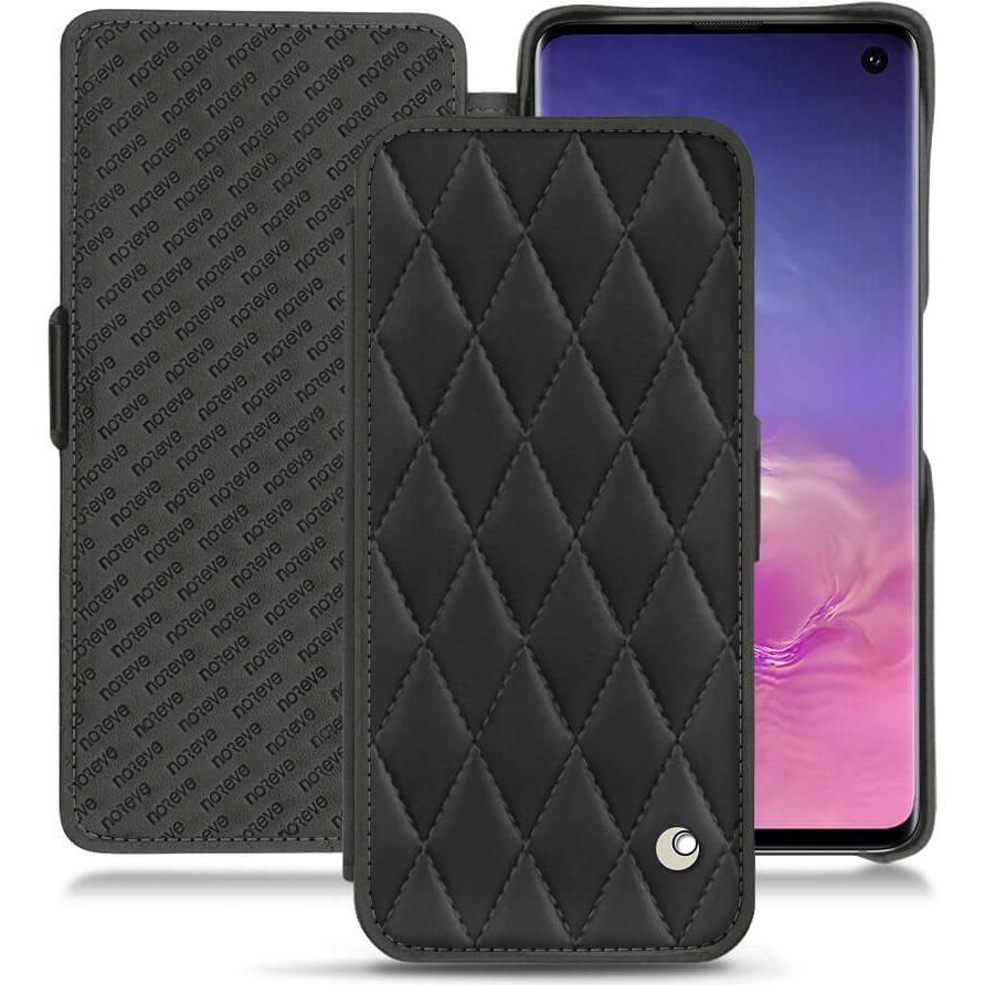Noreve Lederschutzhülle horizontal (Samsung Galaxy S10), Smartphone Hülle, Schwarz