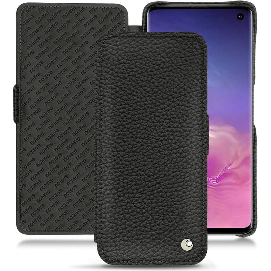 Noreve Lederschutzhülle horizontal (Samsung Galaxy S10), Smartphone Hülle, Schwarz