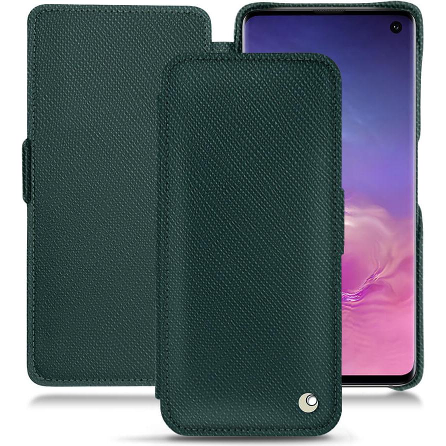 Noreve Lederschutzhülle horizontal (Samsung Galaxy S10), Smartphone Hülle, Grün