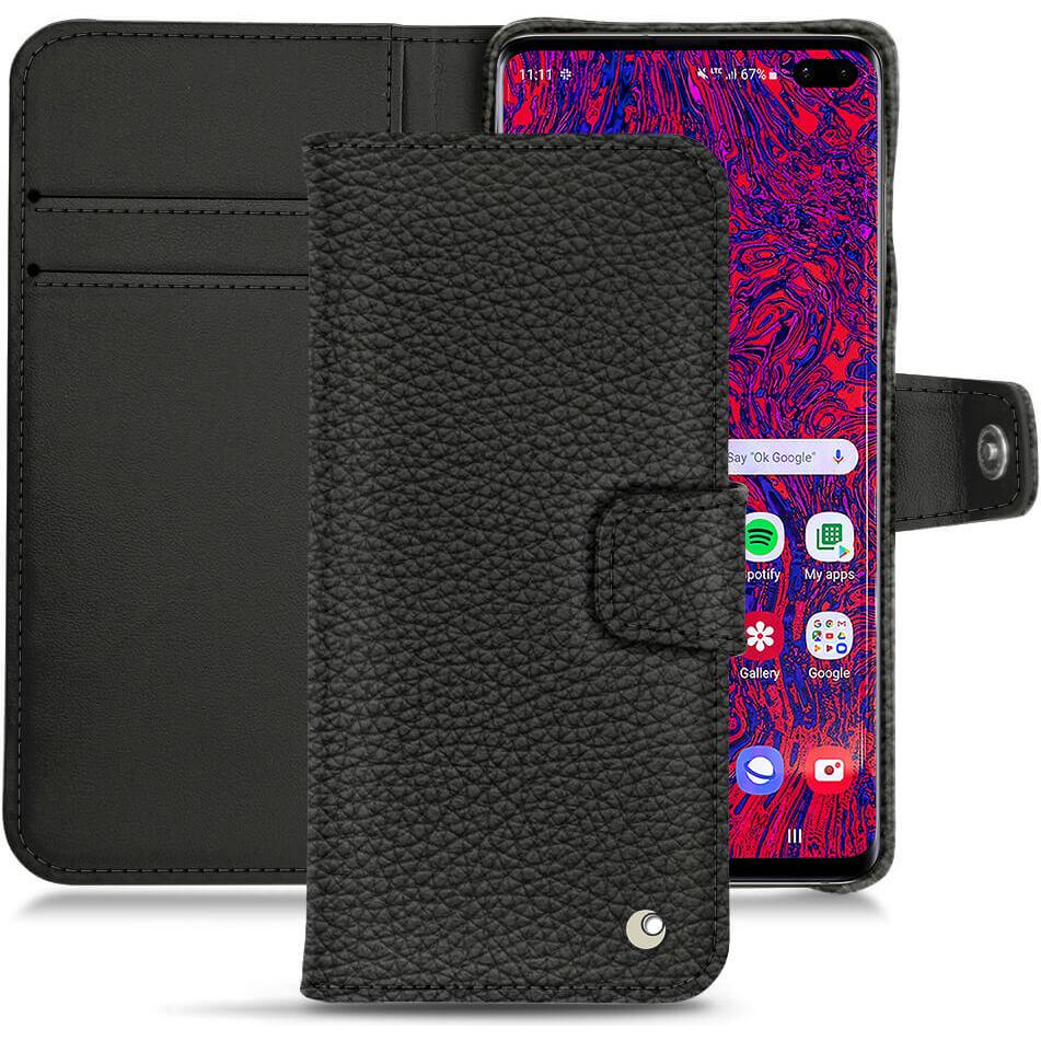 Noreve Lederschutzhülle Wallet (Samsung Galaxy S10+), Smartphone Hülle, Schwarz
