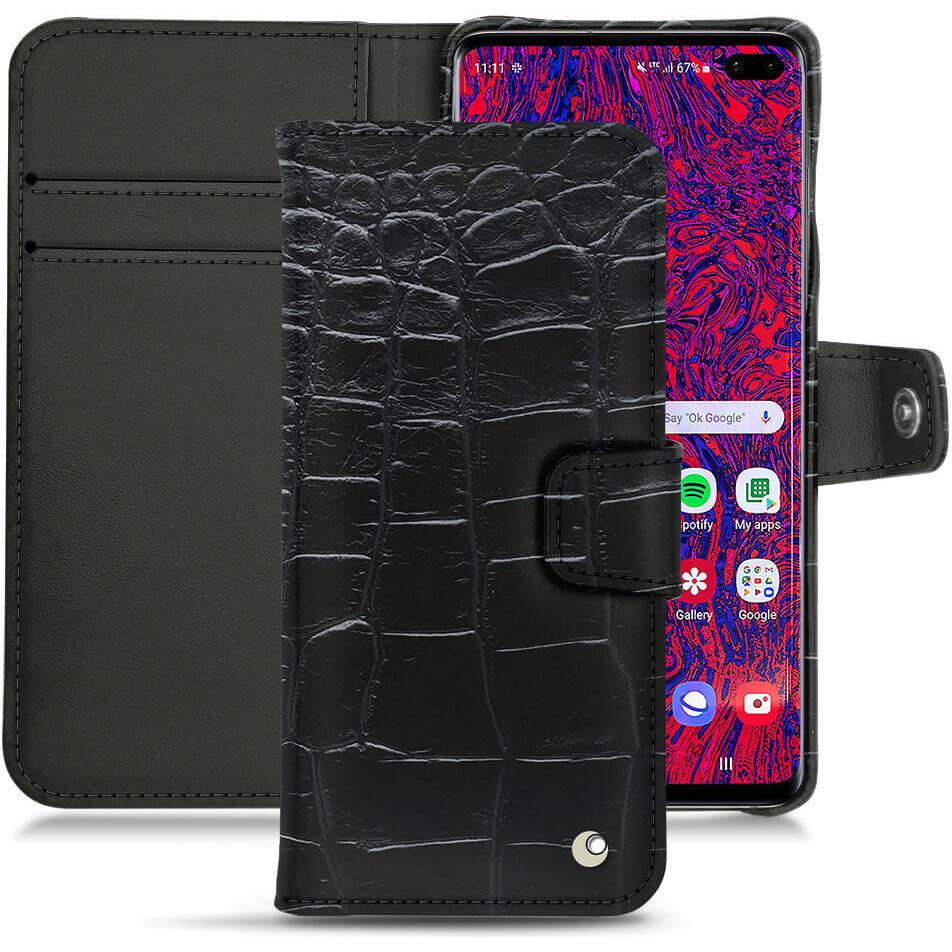Noreve Lederschutzhülle Wallet (Samsung Galaxy S10+), Smartphone Hülle, Schwarz