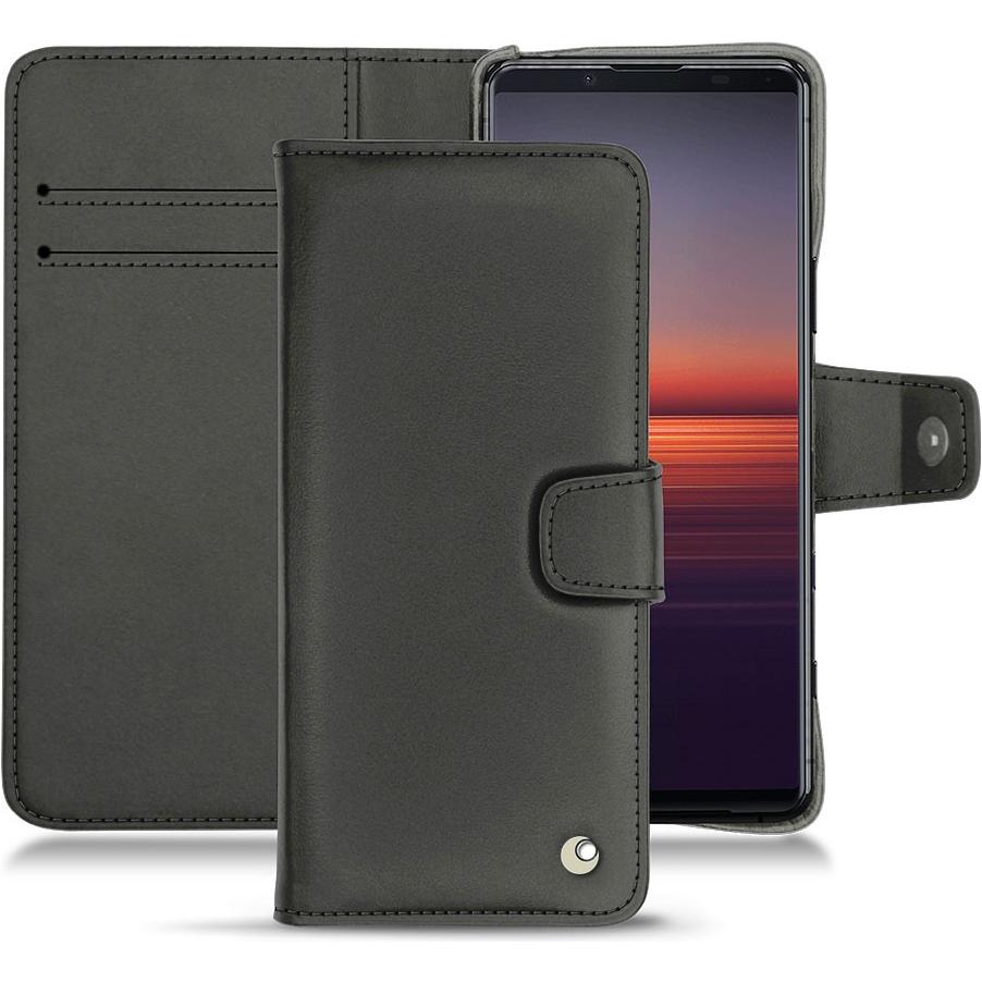 Noreve Lederschutzhülle Wallet (Sony Xperia 5 II), Smartphone Hülle, Schwarz