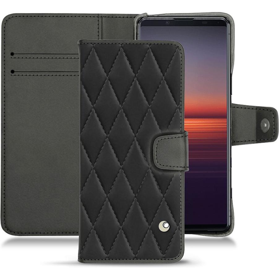 Noreve Lederschutzhülle Wallet (Sony Xperia 5 II), Smartphone Hülle, Schwarz