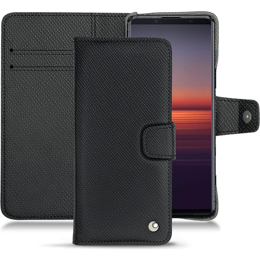 Noreve Lederschutzhülle Wallet (Sony Xperia 5 II), Smartphone Hülle, Schwarz