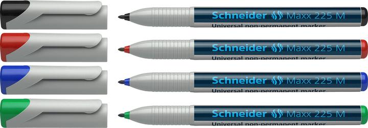 Immagine prodotto Schneider Marcatore OHP Maxx solubile in acqua, M, caso di 4: rosso, blu, verde, nero (4 x)