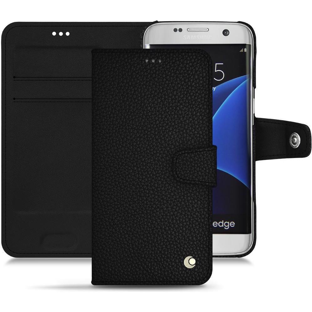 Noreve Lederschutzhülle Wallet (Samsung Galaxy S7 Edge), Smartphone Hülle, Schwarz