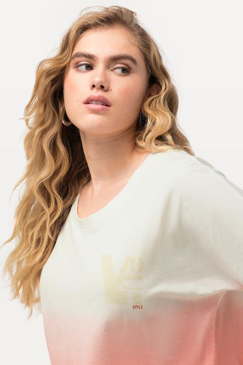 Actual product image Ulla Popken Dip Dyed Short Sleeve Logo Tee (46, 48)