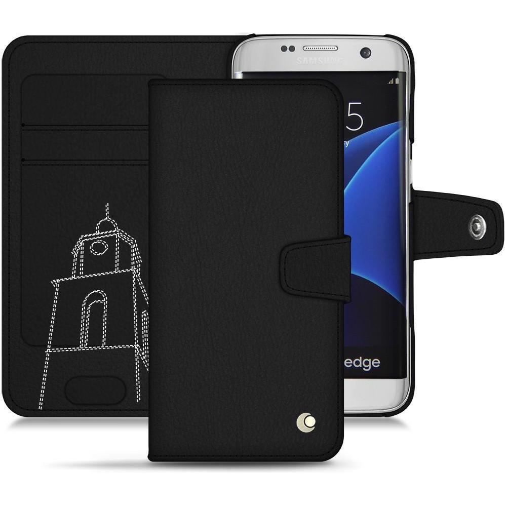 Noreve Lederschutzhülle Wallet (Samsung Galaxy S7 Edge), Smartphone Hülle, Schwarz