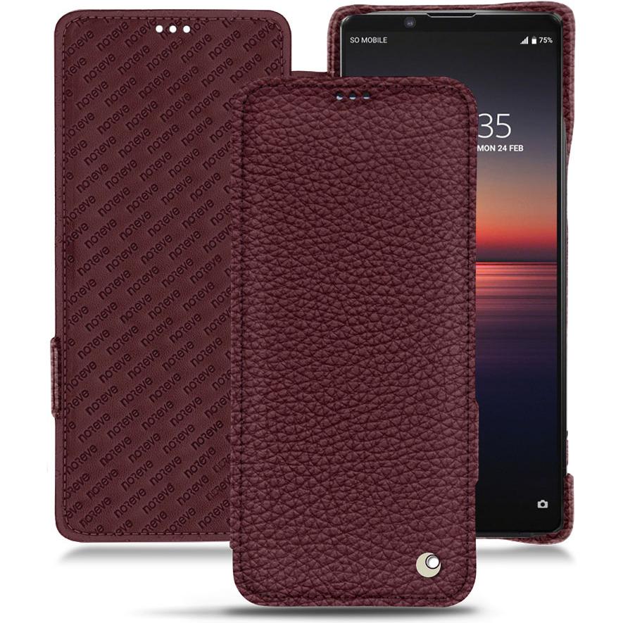 Noreve Lederschutzhülle horizontal (Sony Xperia 1 II), Smartphone Hülle, Violett