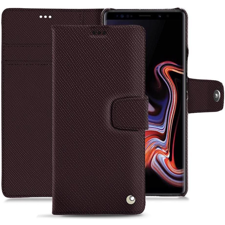 Noreve Lederschutzhülle Wallet (Samsung Galaxy Note 9), Smartphone Hülle, Braun