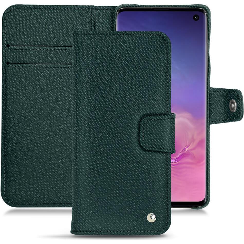 Noreve Lederschutzhülle Wallet (Samsung Galaxy S10), Smartphone Hülle, Grün