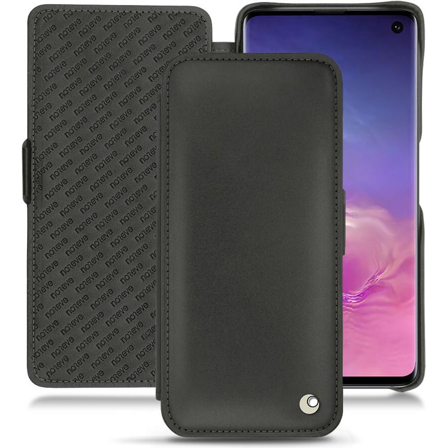 Noreve Lederschutzhülle horizontal (Samsung Galaxy S10), Smartphone Hülle, Schwarz