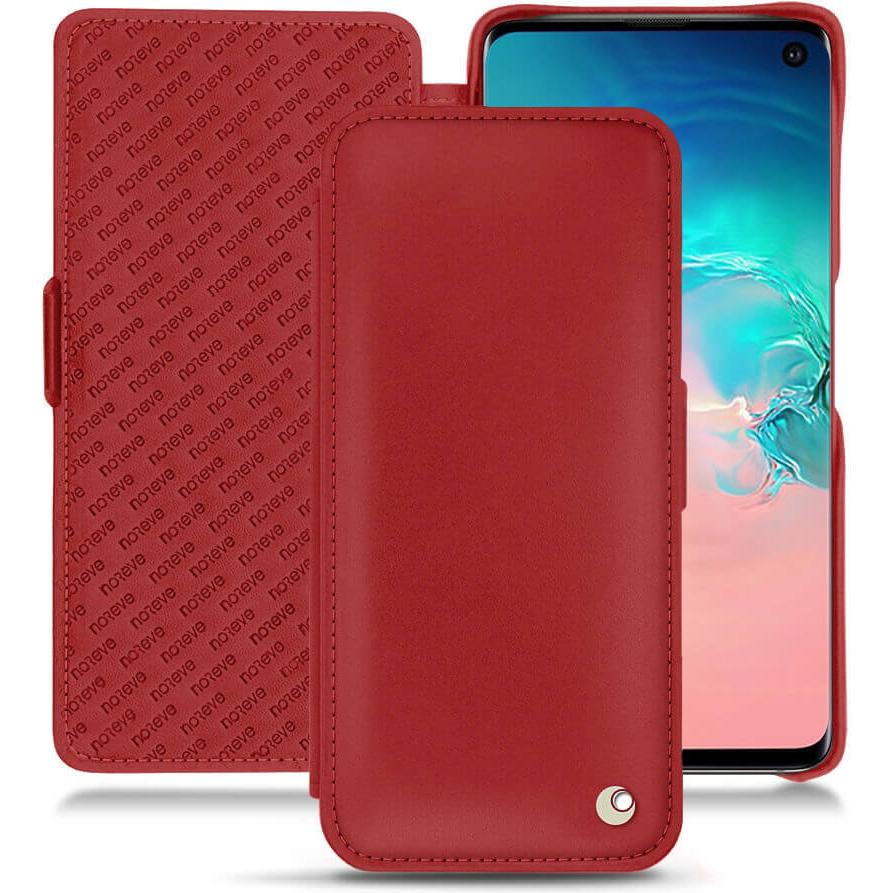 Noreve Lederschutzhülle horizontal (Samsung Galaxy S10e), Smartphone Hülle, Rot