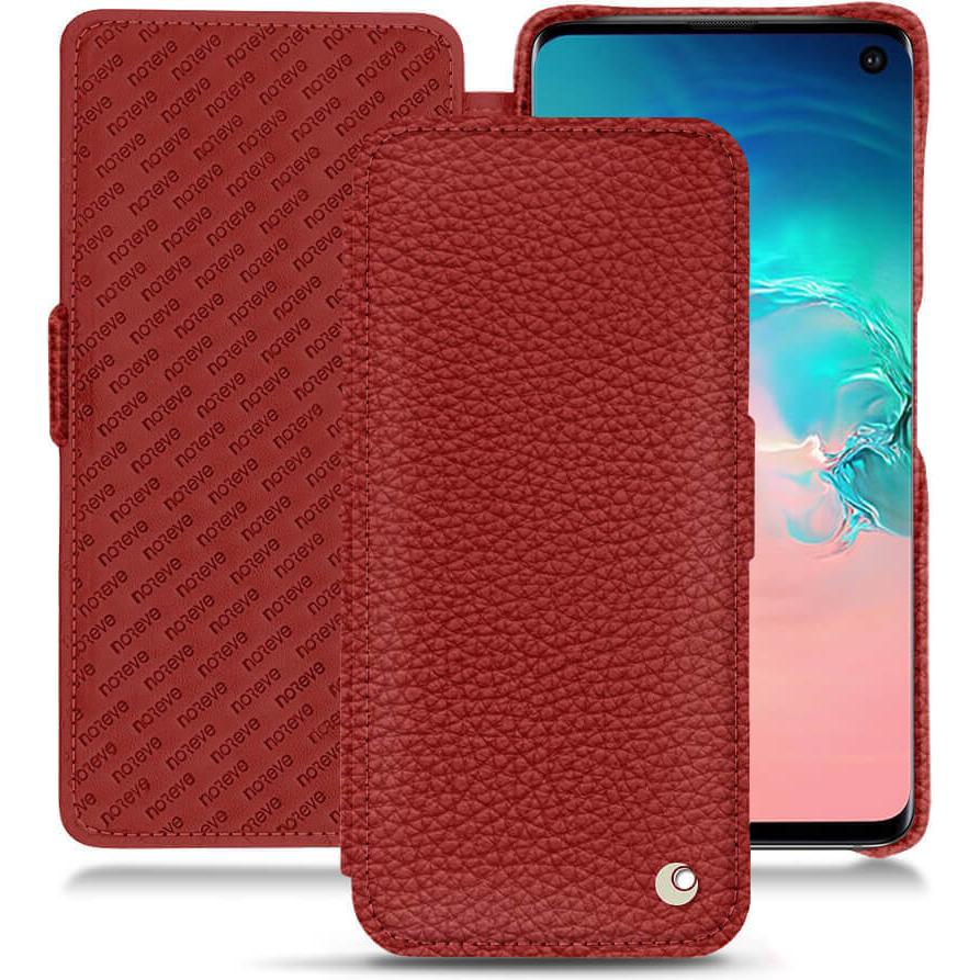 Noreve Lederschutzhülle horizontal (Samsung Galaxy S10e), Smartphone Hülle, Rot