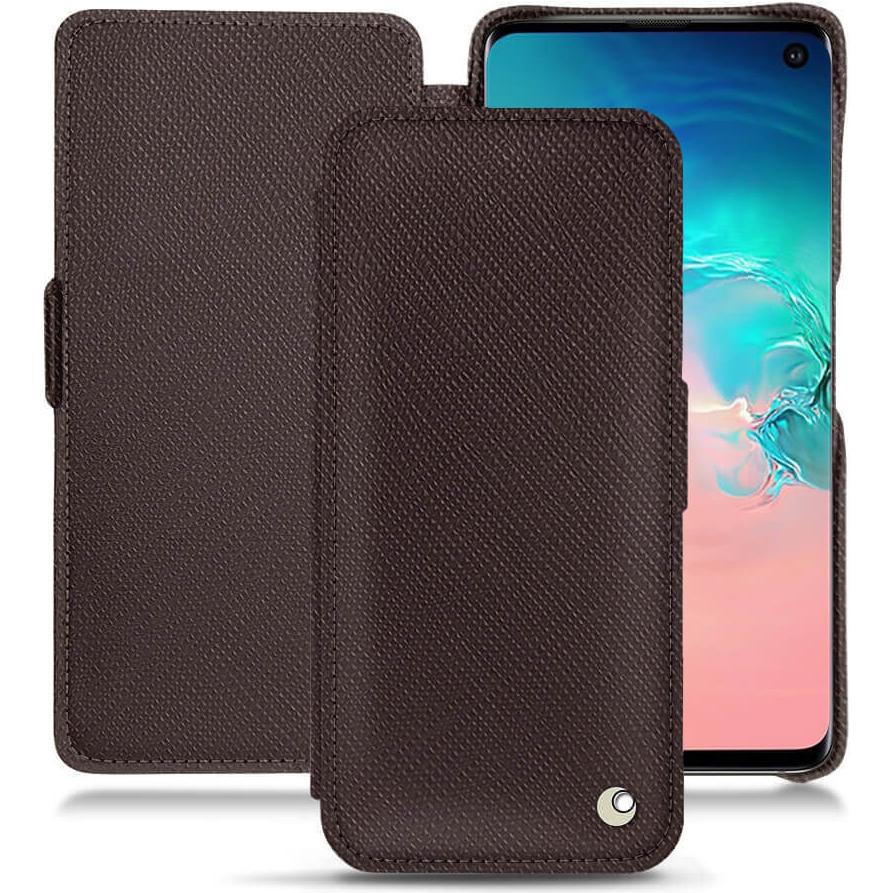 Noreve Lederschutzhülle horizontal (Samsung Galaxy S10e), Smartphone Hülle, Braun
