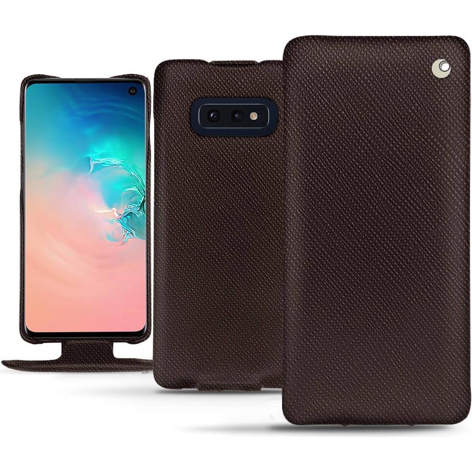 Thumbnail - Noreve Lederschutzhülle vertikal (Samsung Galaxy S10e), Smartphone Hülle, Braun