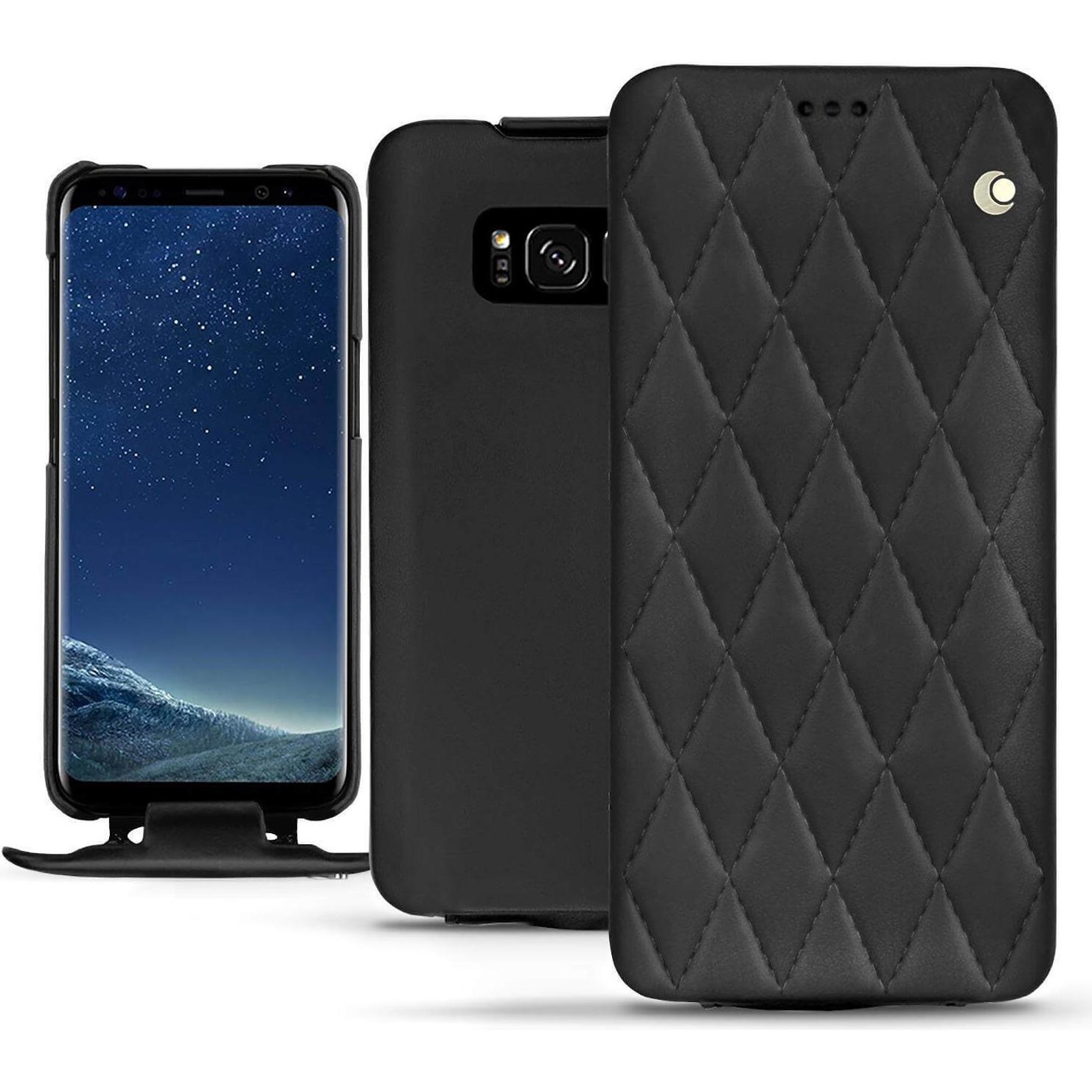 Noreve Lederschutzhülle vertikal (Samsung Galaxy S8+), Smartphone Hülle, Schwarz