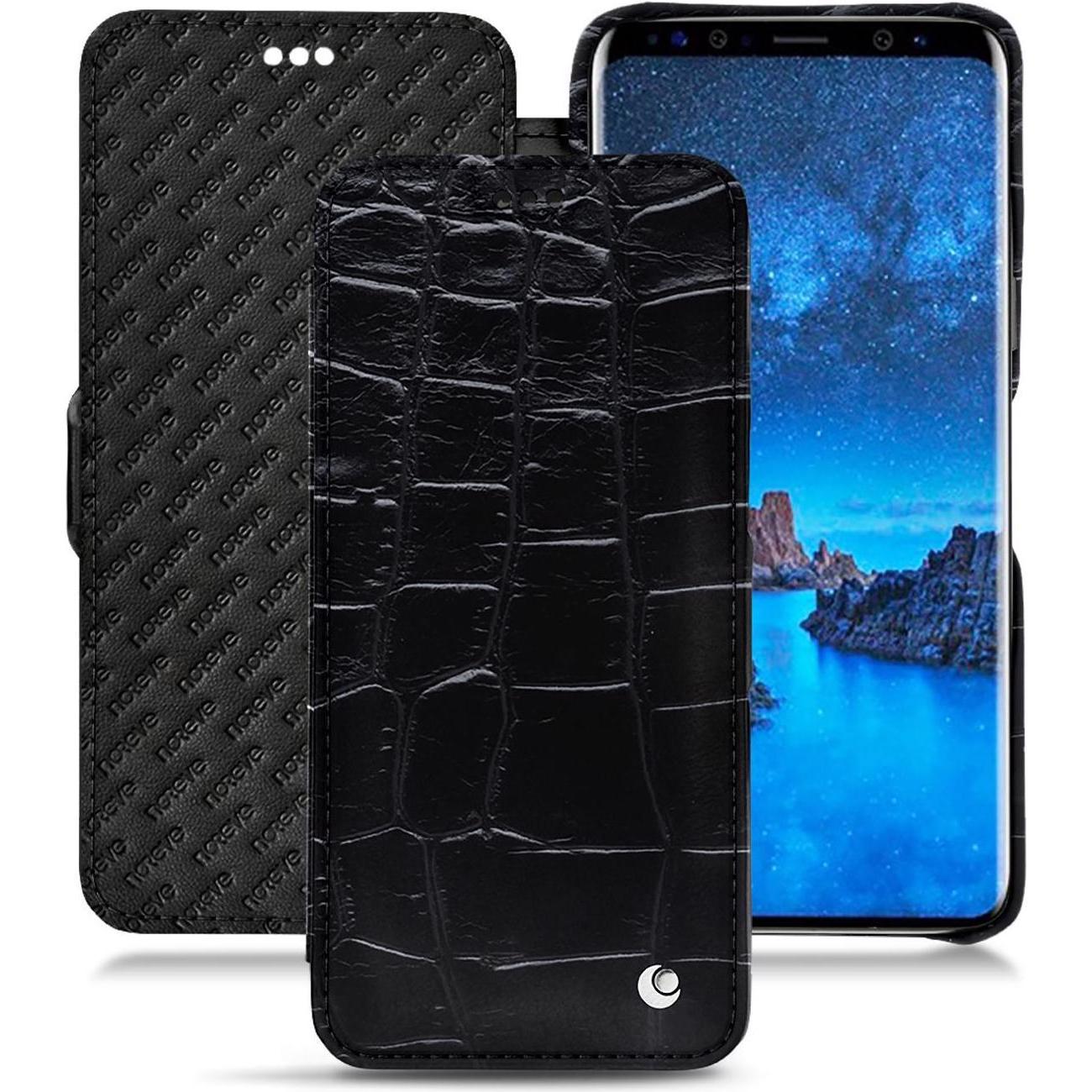 Noreve Lederschutzhülle horizontal (Samsung Galaxy S9), Smartphone Hülle, Schwarz