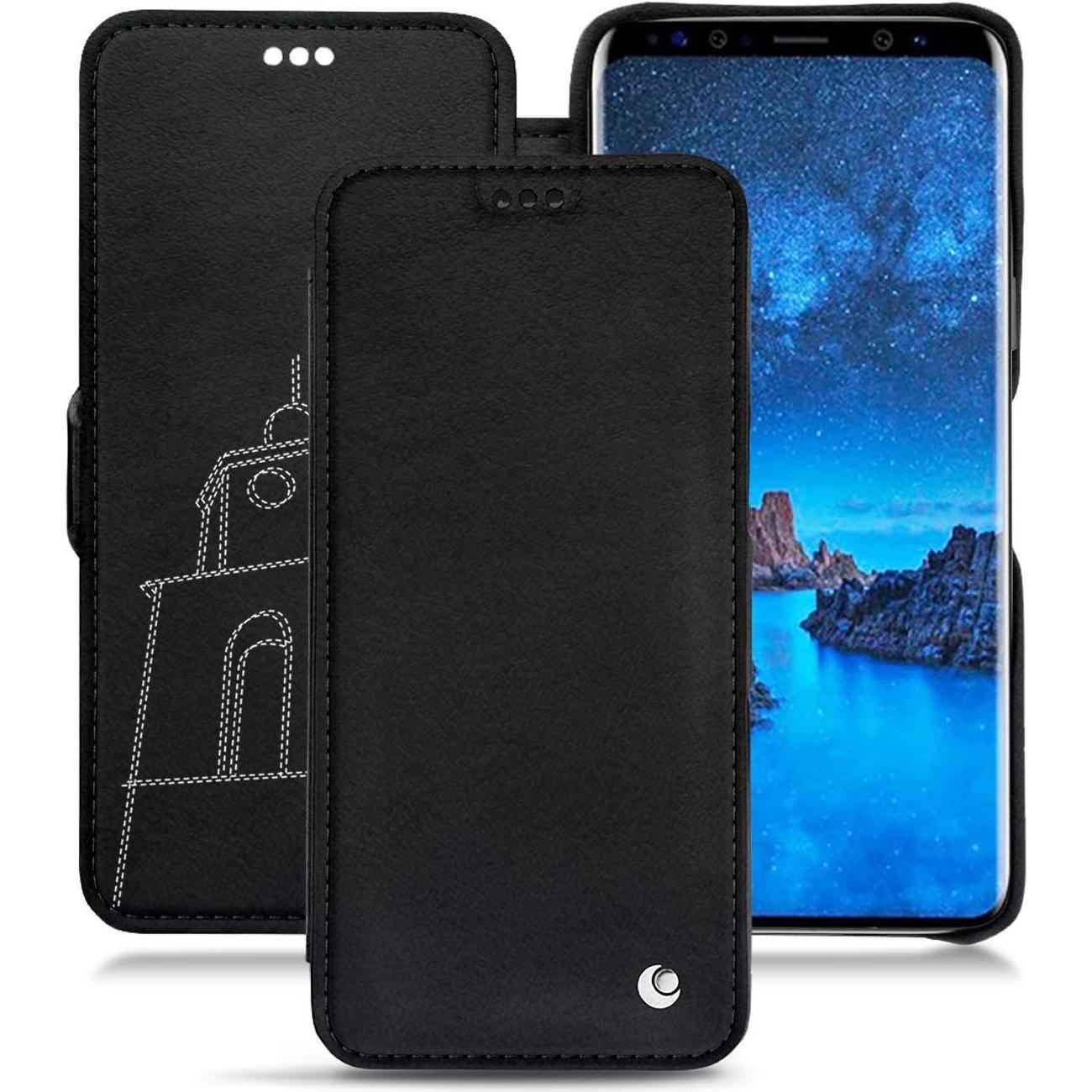 Thumbnail - Noreve Lederschutzhülle horizontal (Samsung Galaxy S9+), Smartphone Hülle, Schwarz