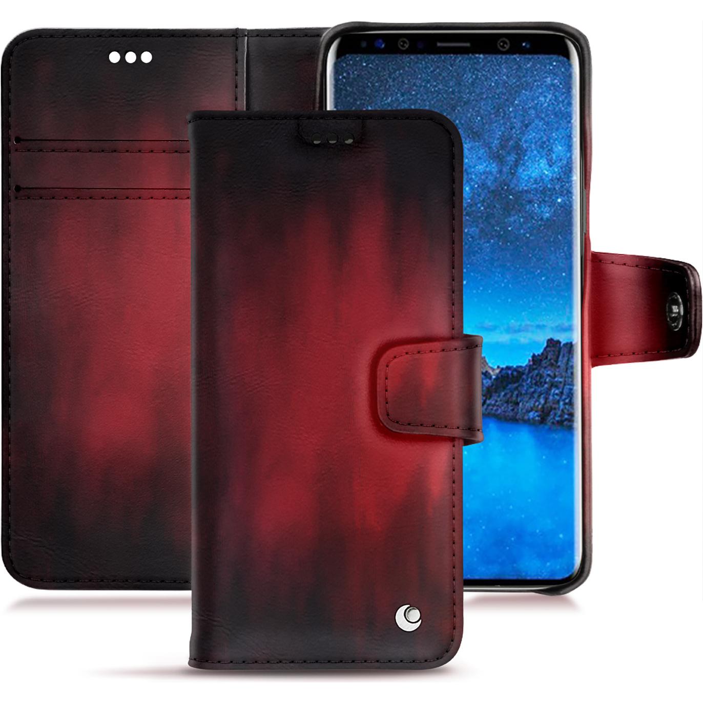 Thumbnail - Noreve Lederschutzhülle Wallet (Samsung Galaxy S9+), Smartphone Hülle, Rot