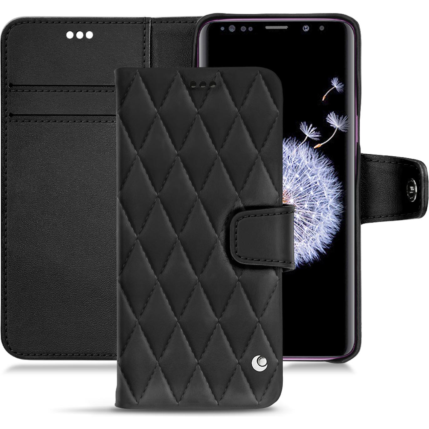 Noreve Lederschutzhülle Wallet (Samsung Galaxy S9+), Smartphone Hülle, Schwarz