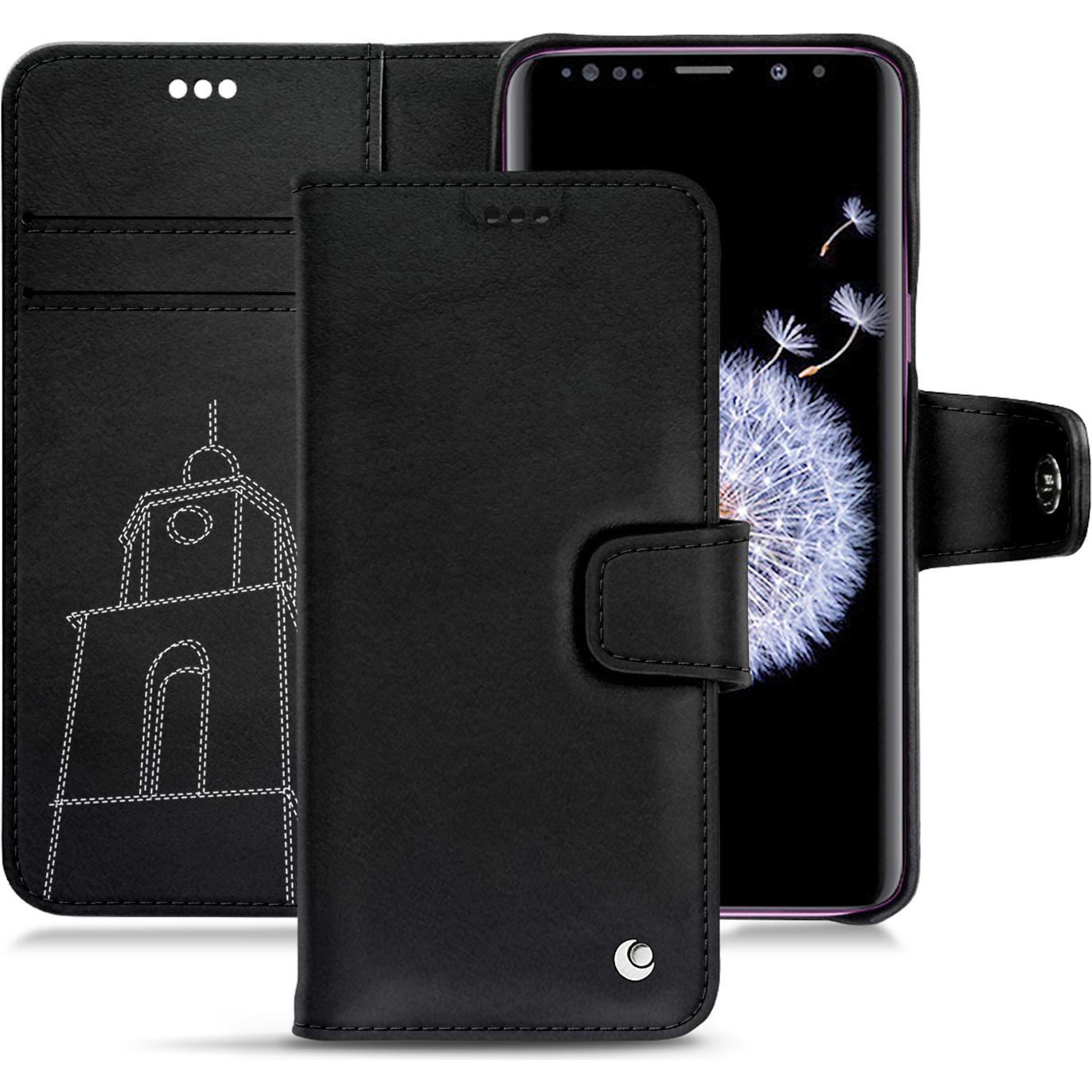 Noreve Lederschutzhülle Wallet (Samsung Galaxy S9+), Smartphone Hülle, Schwarz
