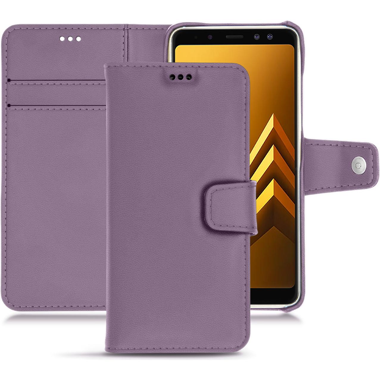 Noreve Lederschutzhülle Wallet (Samsung Galaxy A8 (2018)), Smartphone Hülle, Violett