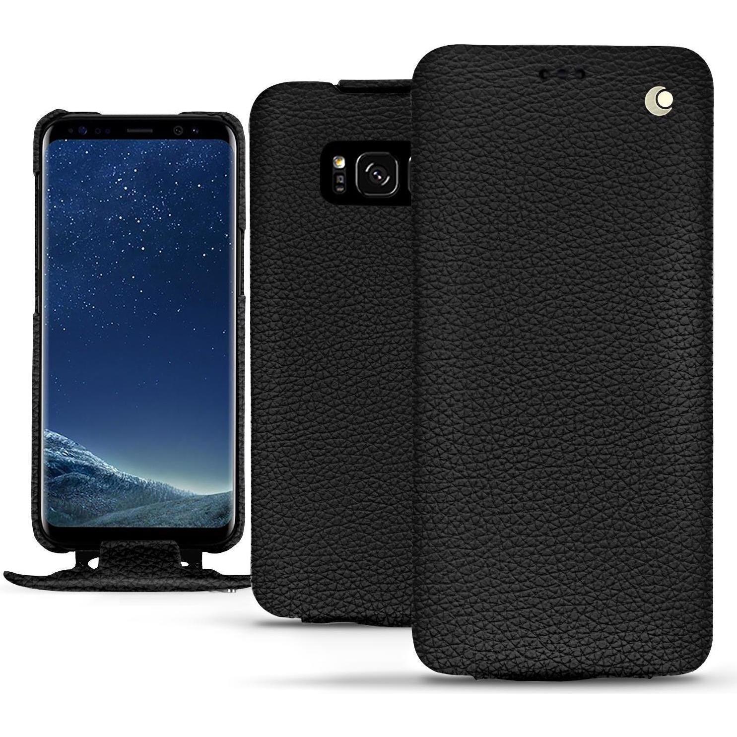 Noreve Lederschutzhülle vertikal (Samsung Galaxy S8+), Smartphone Hülle, Schwarz