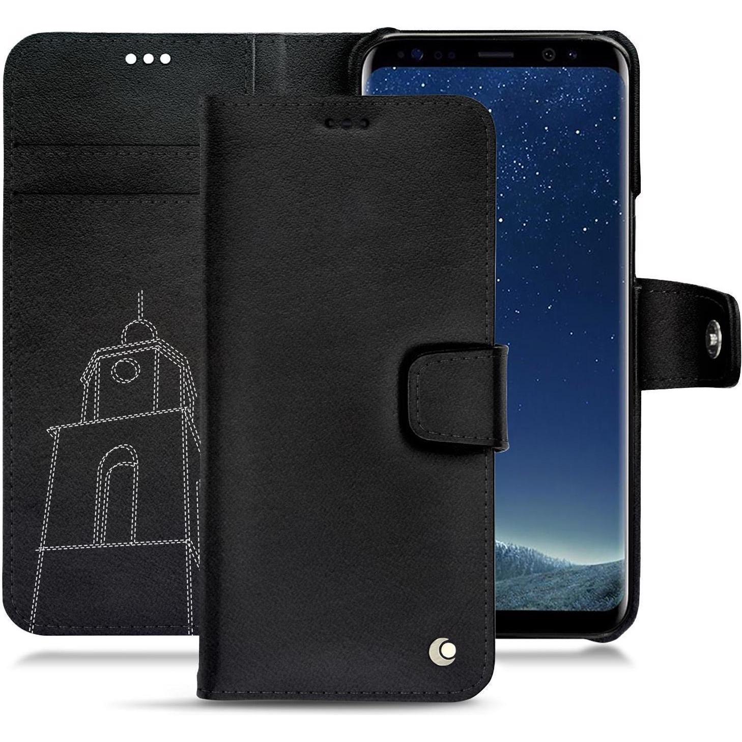 Noreve Lederschutzhülle Wallet (Samsung Galaxy S8+), Smartphone Hülle, Schwarz