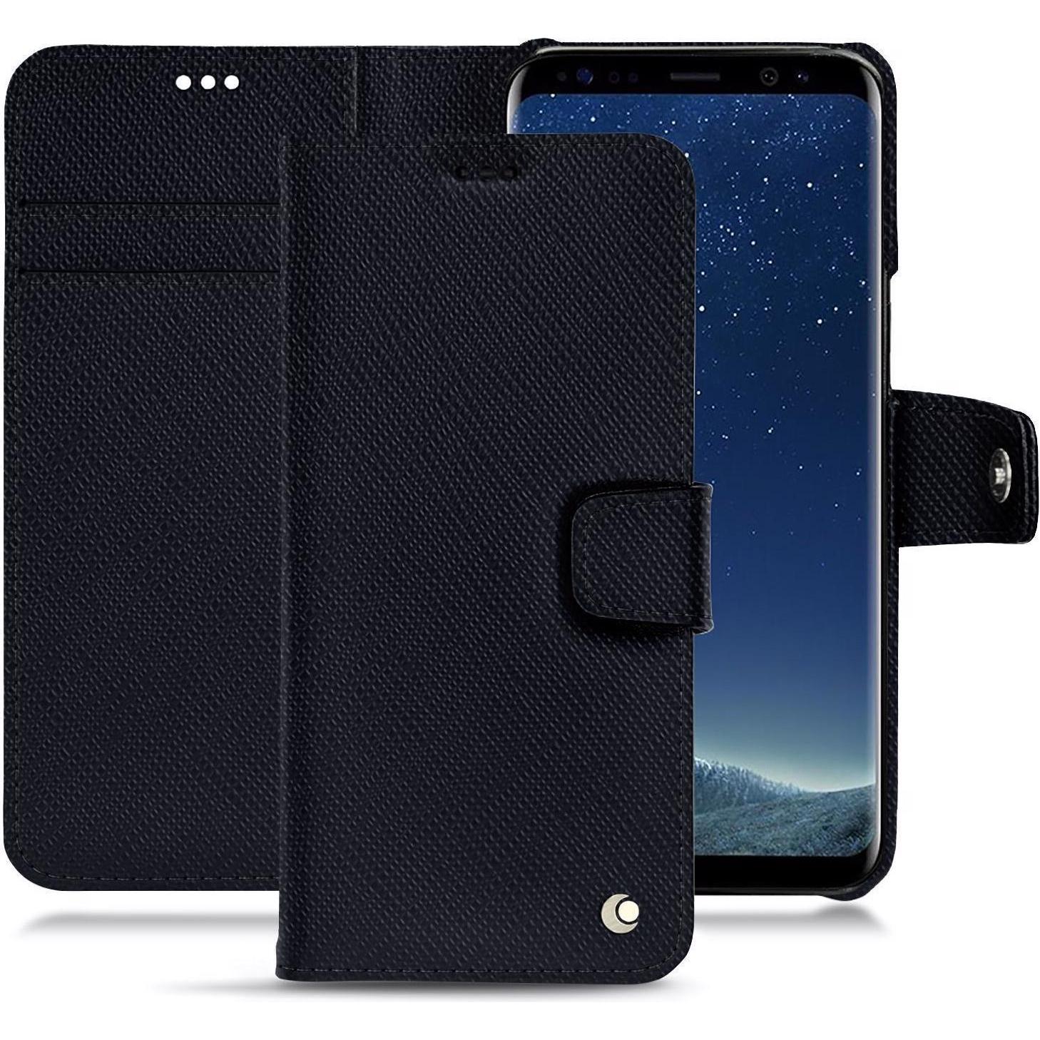 Noreve Lederschutzhülle Wallet (Samsung Galaxy S8+), Smartphone Hülle, Schwarz