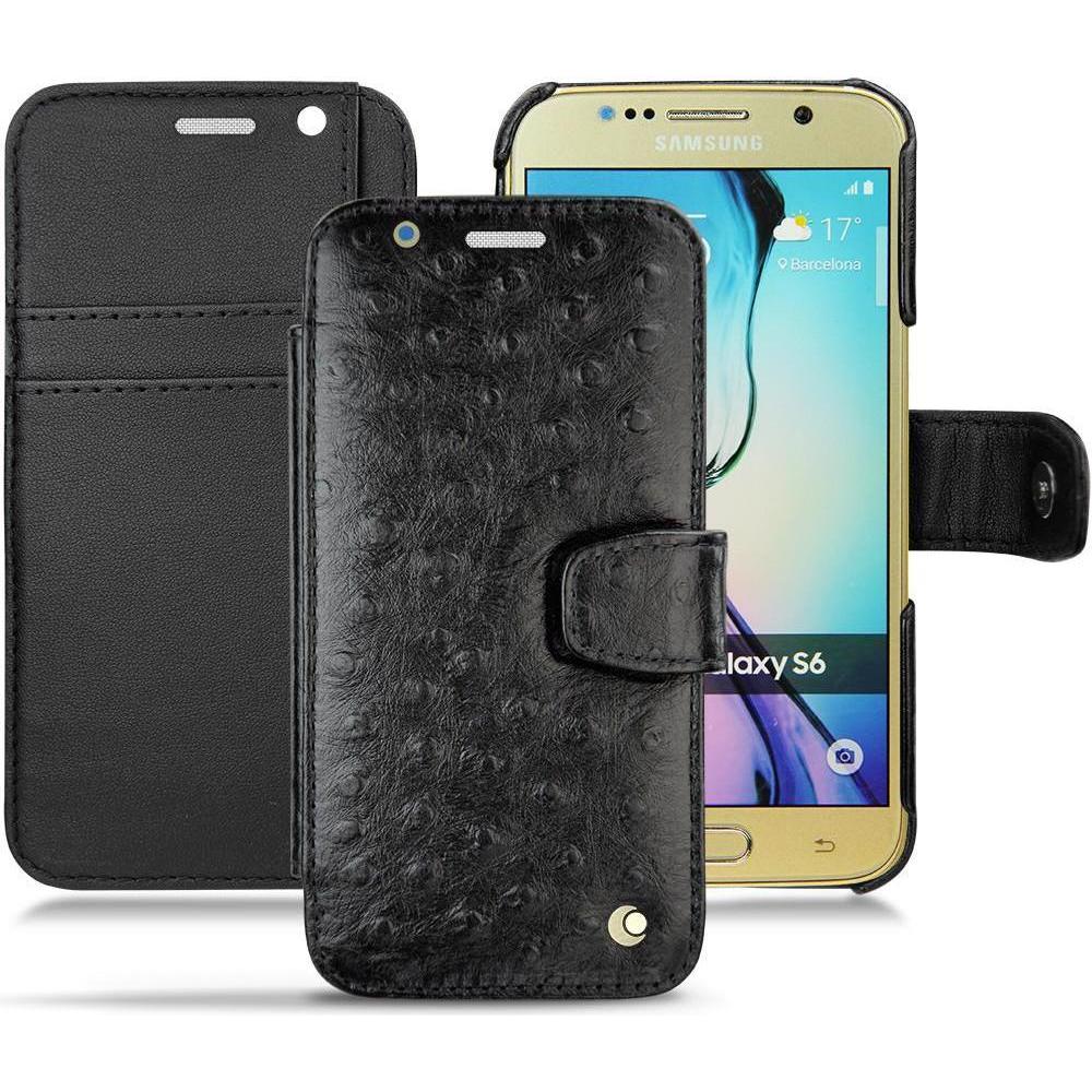 Noreve Lederschutzhülle Wallet (Samsung Galaxy S6), Smartphone Hülle, Schwarz