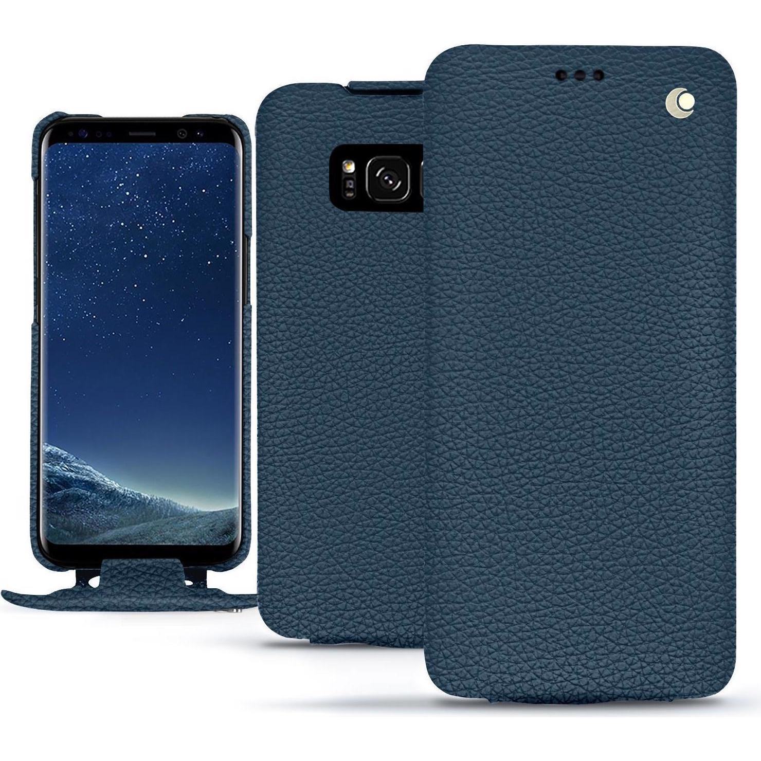 Noreve Lederschutzhülle vertikal (Samsung Galaxy S8), Smartphone Hülle, Blau