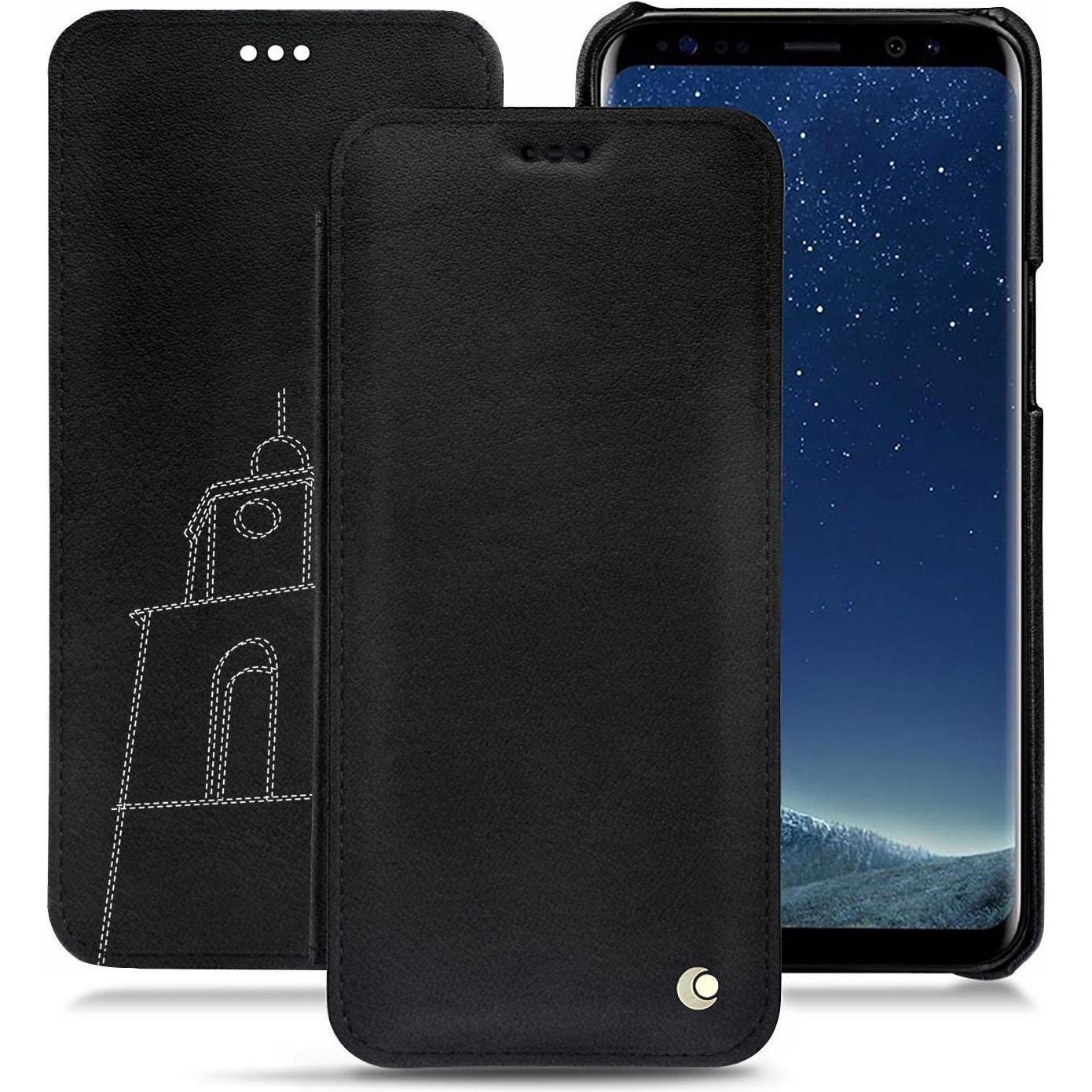 Noreve Lederschutzhülle horizontal (Samsung Galaxy S8+), Smartphone Hülle, Schwarz