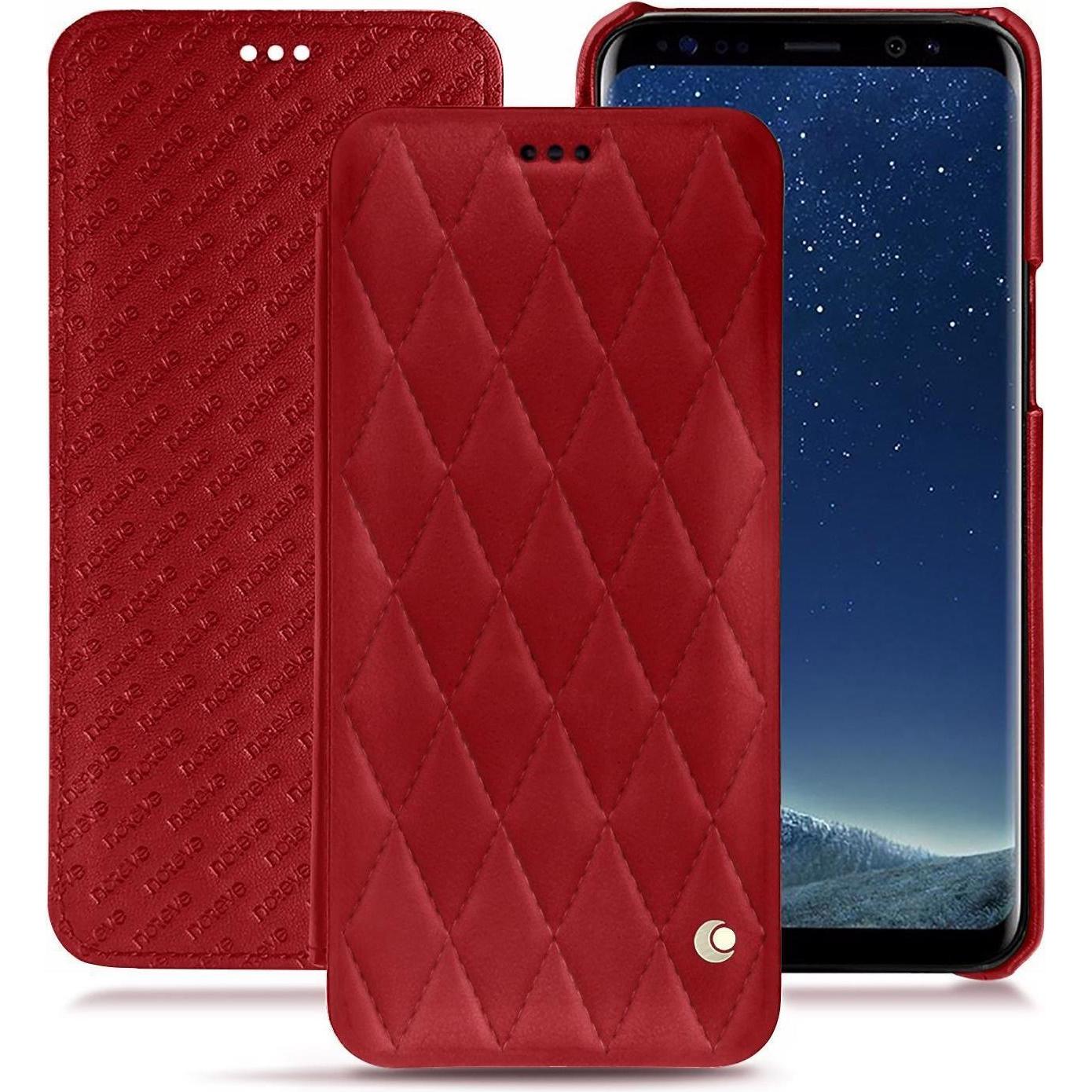 Noreve Lederschutzhülle horizontal (Samsung Galaxy S8), Smartphone Hülle, Rot