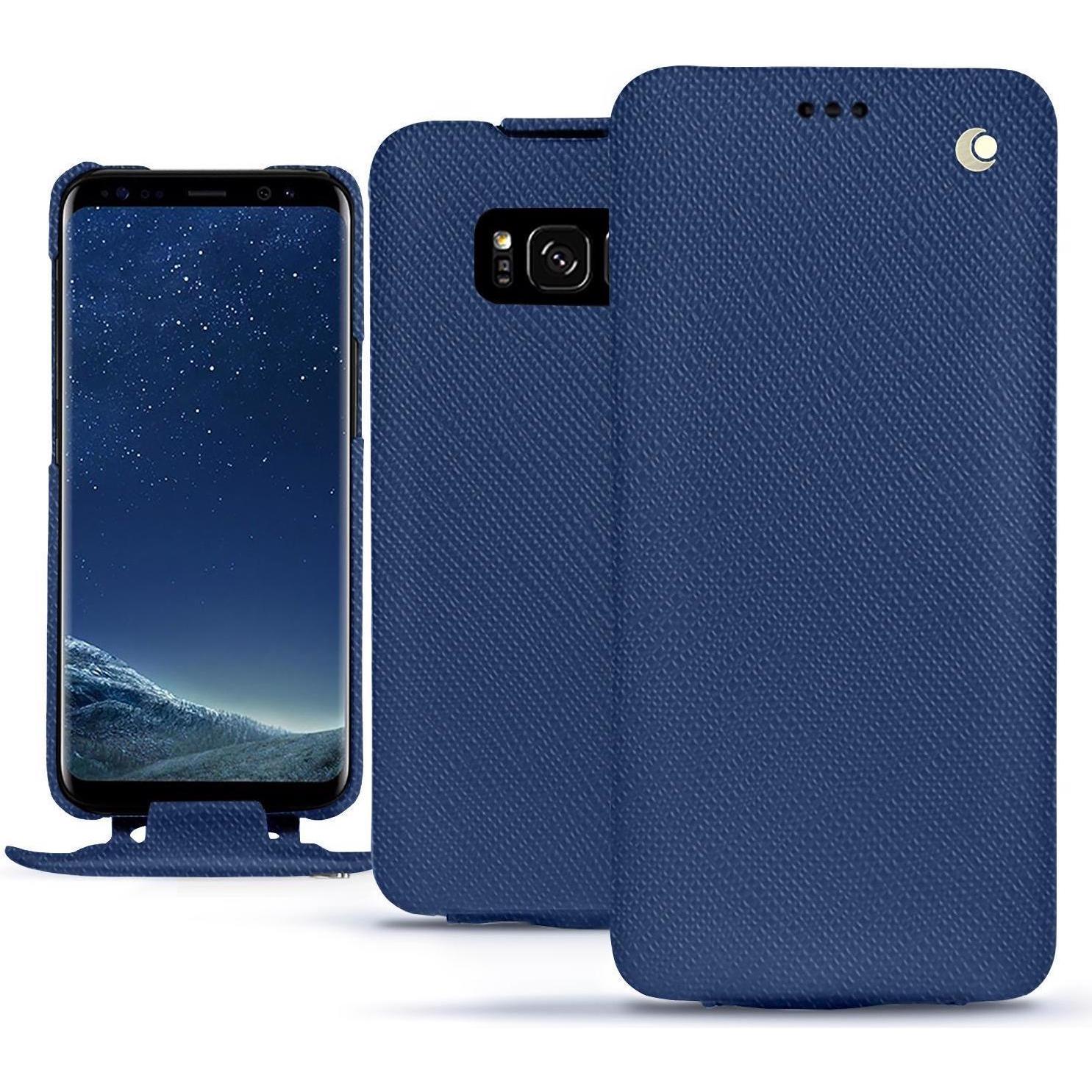 Noreve Lederschutzhülle vertikal (Samsung Galaxy S8), Smartphone Hülle, Blau