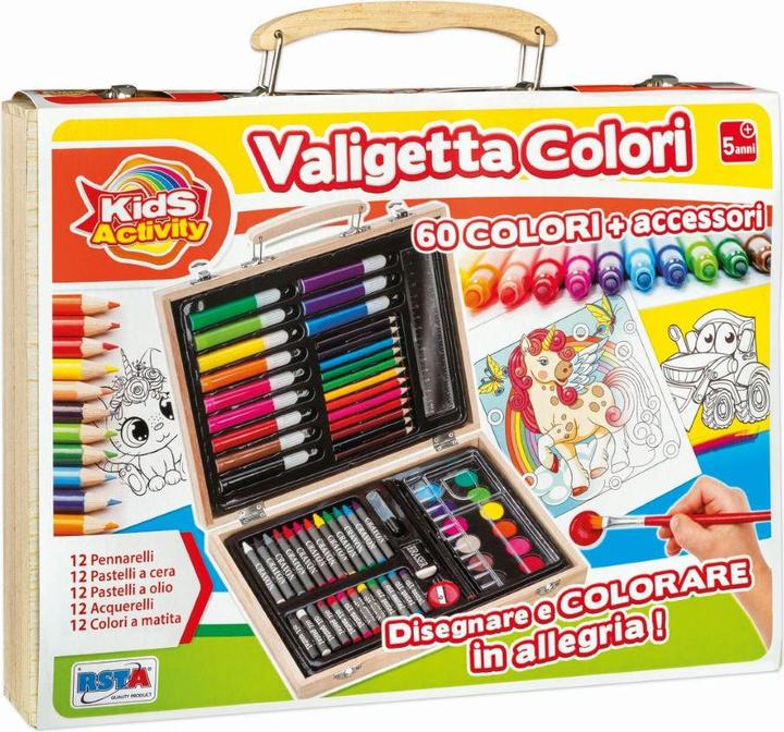 Immagine prodotto Rs Toys Valigetta legno 67 pezzi colori ass.ti con acc.kids activity (67 x)