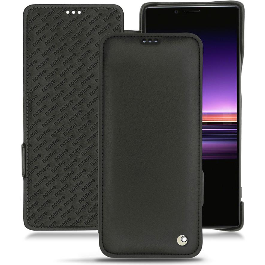 Noreve Lederschutzhülle horizontal (Sony Xperia 1), Smartphone Hülle, Schwarz