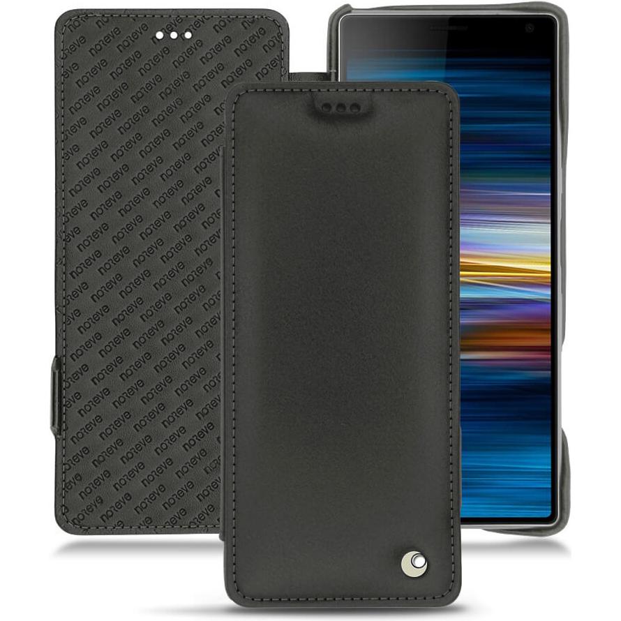 Noreve Lederschutzhülle horizontal (Sony Xperia 10 Plus), Smartphone Hülle, Schwarz