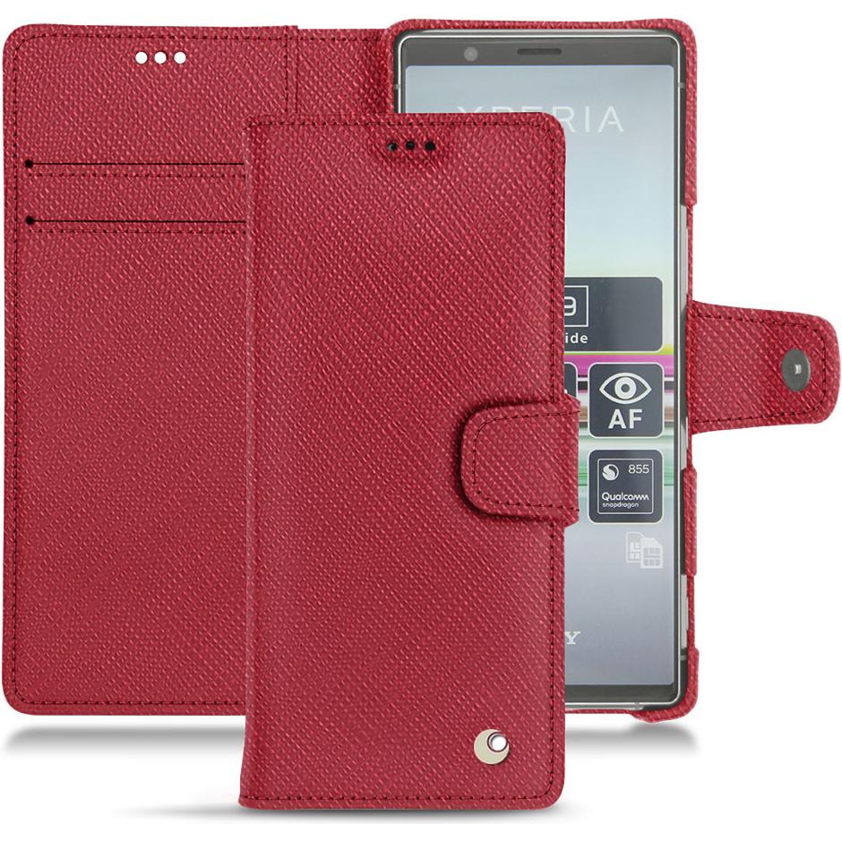 Thumbnail - Noreve Lederschutzhülle Wallet (Sony Xperia 5), Smartphone Hülle, Rot