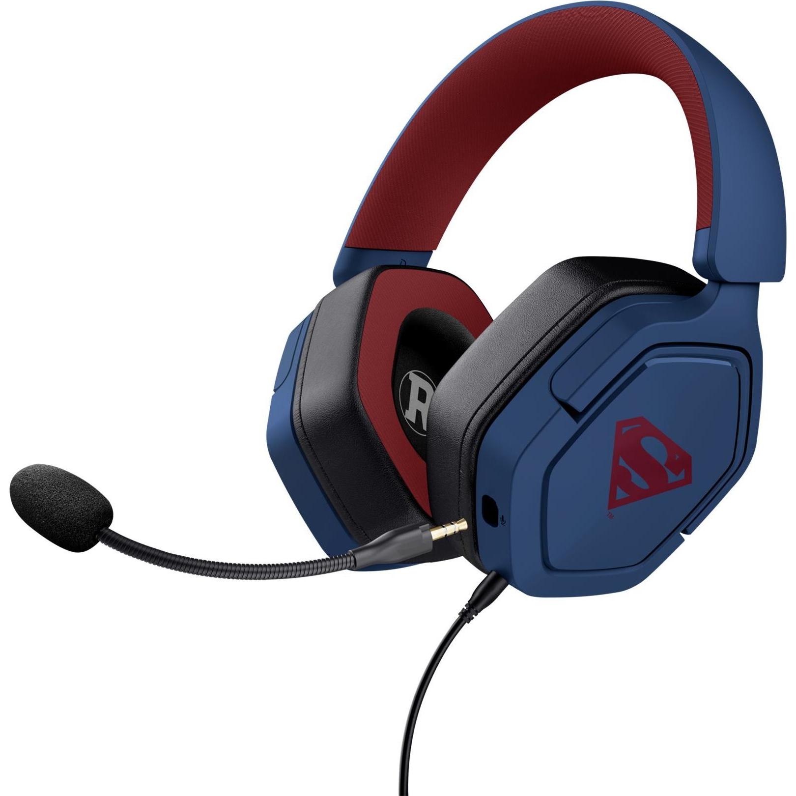 Trust Multicolore Gxt492sm Carus Headset Superman (Cablato), Cuffie Da Gaming,