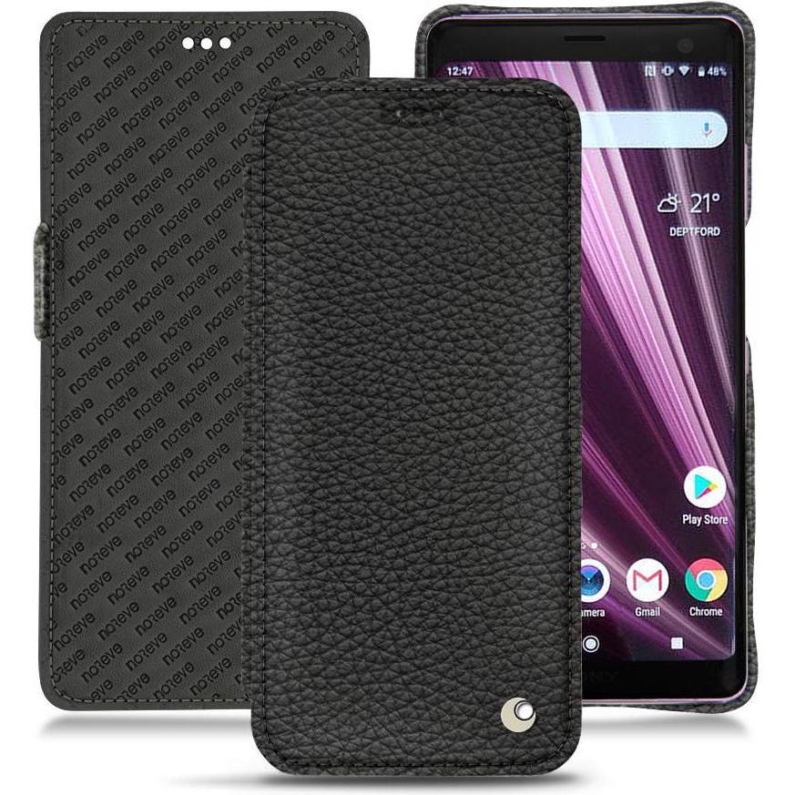Noreve Lederschutzhülle horizontal (Sony Xperia XZ3), Smartphone Hülle, Schwarz