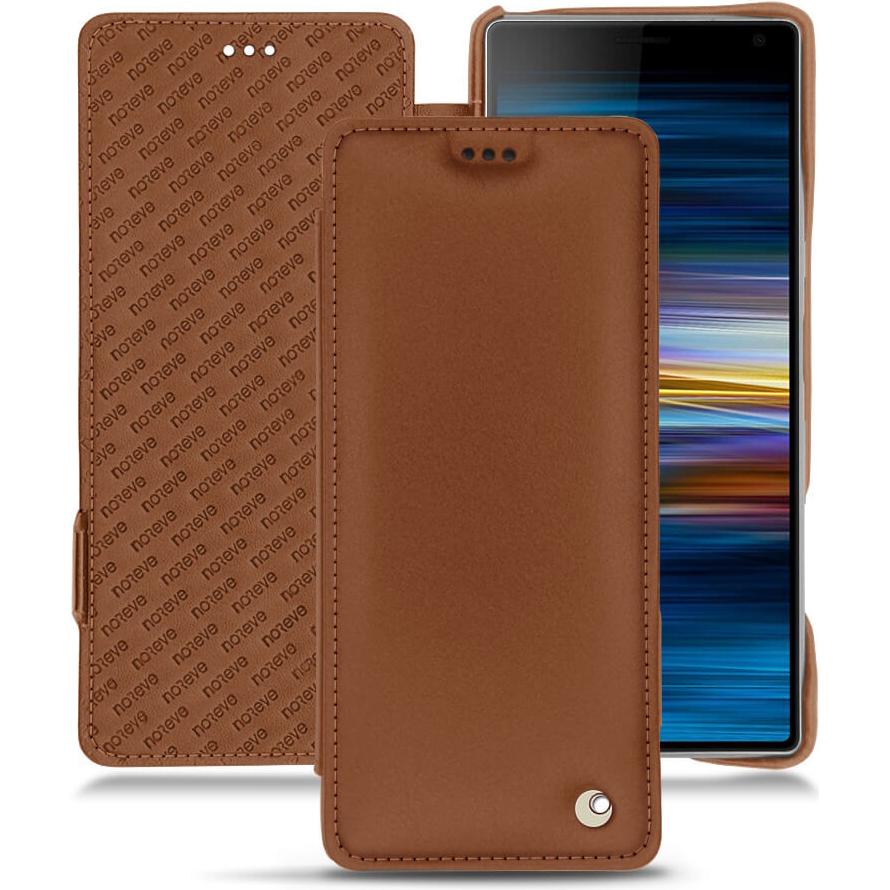 Noreve Lederschutzhülle horizontal (Sony Xperia 10 Plus), Smartphone Hülle, Braun