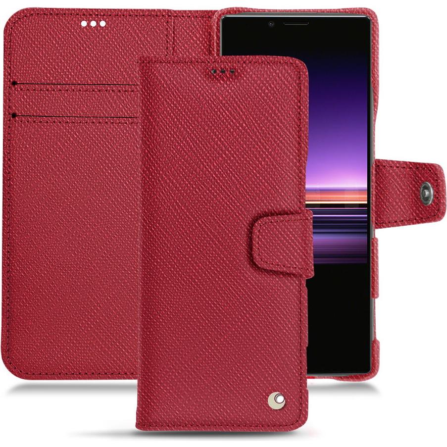 Thumbnail - Noreve Lederschutzhülle Wallet (Sony Xperia 1), Smartphone Hülle, Rot