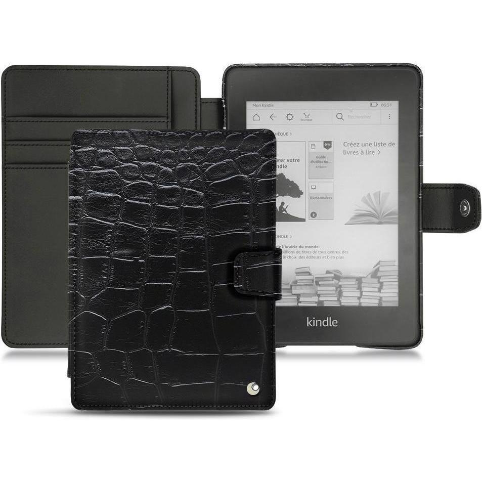 Noreve Lederschutzhülle Wallet (Kindle Paperwhite 2018), eReader Zubehör, Schwarz