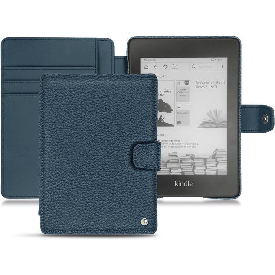 Noreve Lederschutzhülle Wallet (Kindle Paperwhite 2018), eReader Zubehör, Blau