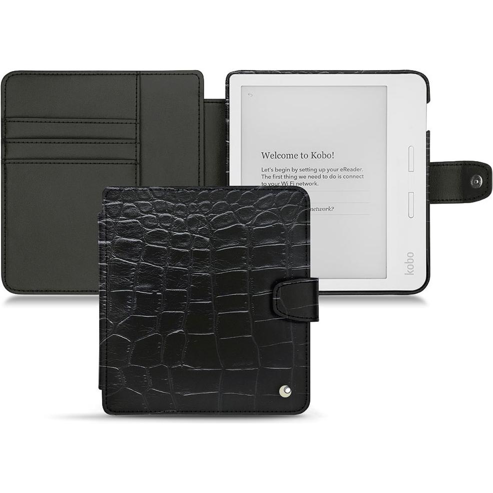 Noreve Lederschutzhülle Wallet (Libra H2O), eReader Zubehör, Schwarz
