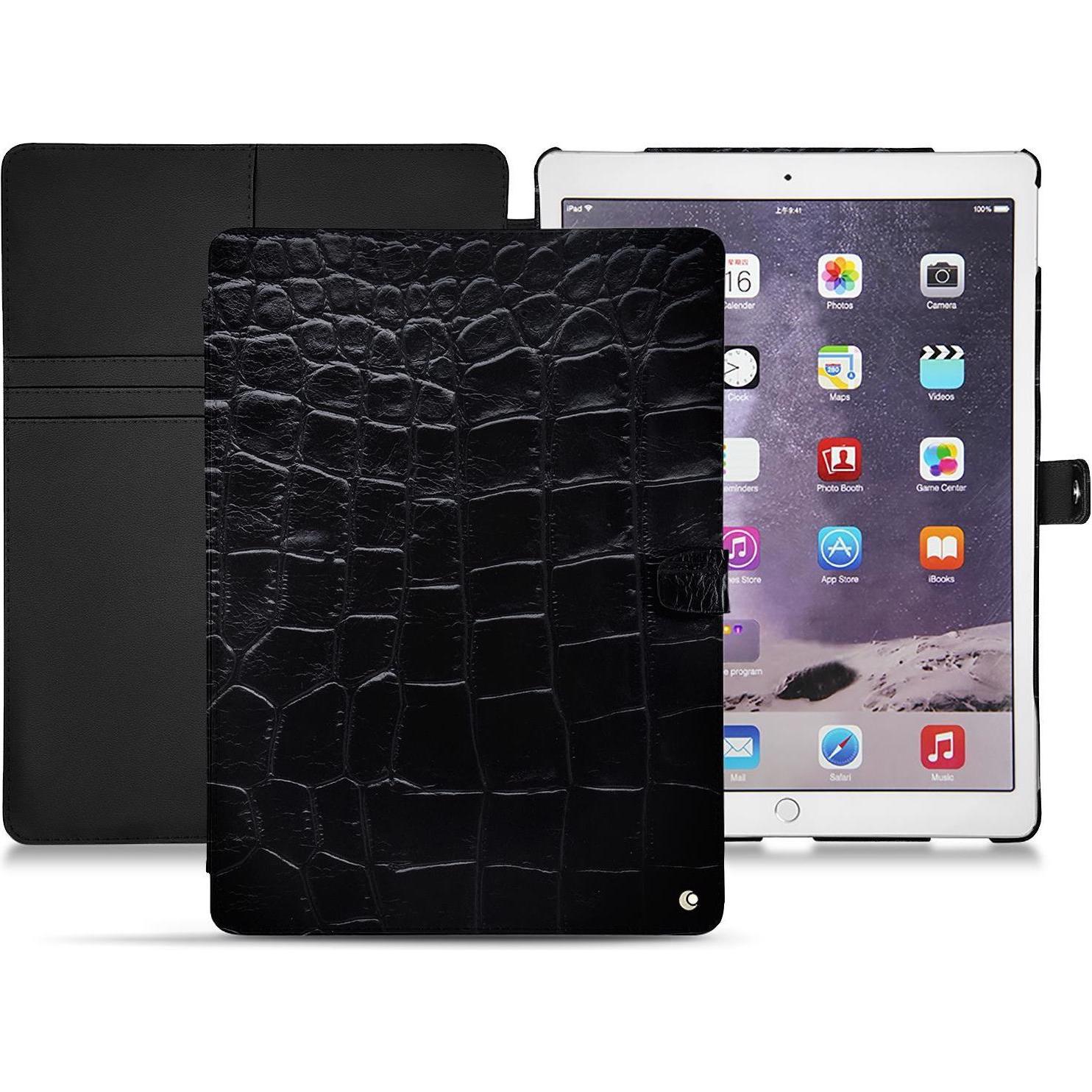 Noreve Lederschutzhülle Wallet (iPad Pro 12.9), Tablet Hülle, Schwarz