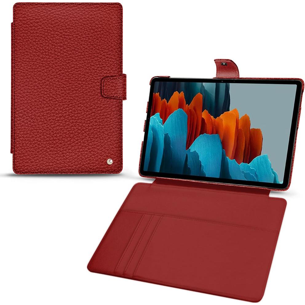 Noreve Lederschutzhülle Wallet (Galaxy Tab S7), Tablet Hülle, Rot