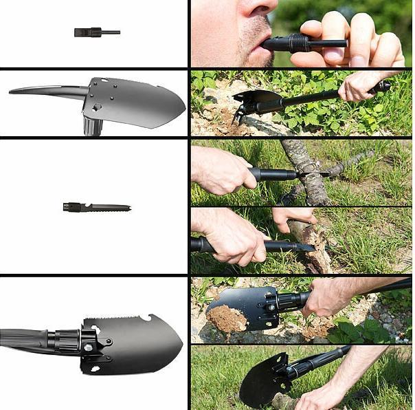 Immagine prodotto Semptec vanga strumento multifunzione 11in1 con sega, piccone, martello & co. (12 Funzioni)