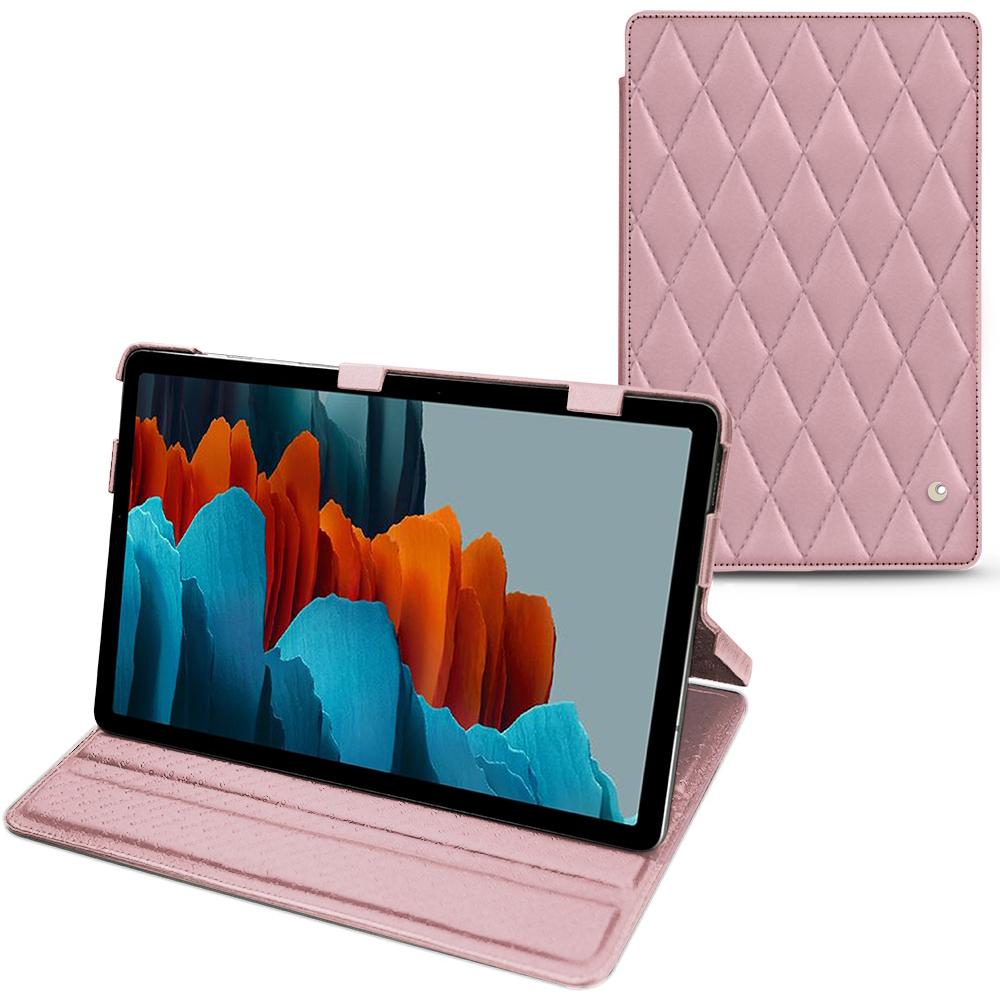 Noreve Lederschutzhülle horizontal (Galaxy Tab S7+), Tablet Hülle, Rosa
